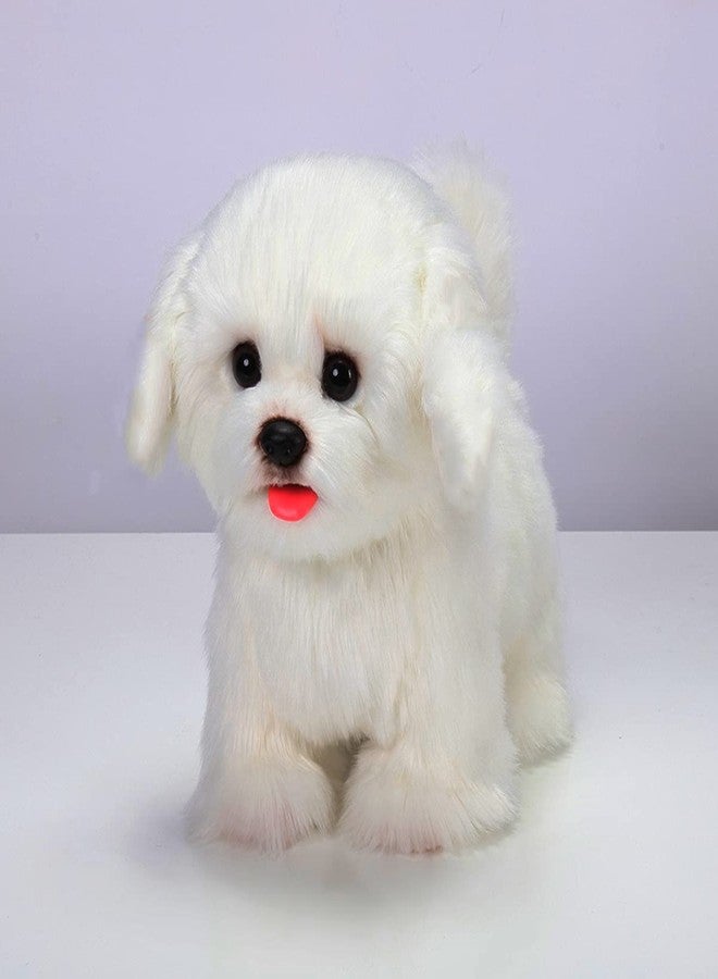 CU-MATE Interactive Maltese Simulation Dog-Realistic Puppy Electronic Toy Dog with Walking/Barking/Wagging Tail/Talking- Robotic Pet Toy Present Gift for Toddler Girls Boys - Image 1